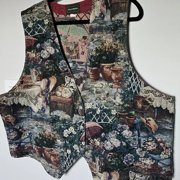 Vintage Portrait Tapestry Vest 3X - Picture 1 of 11